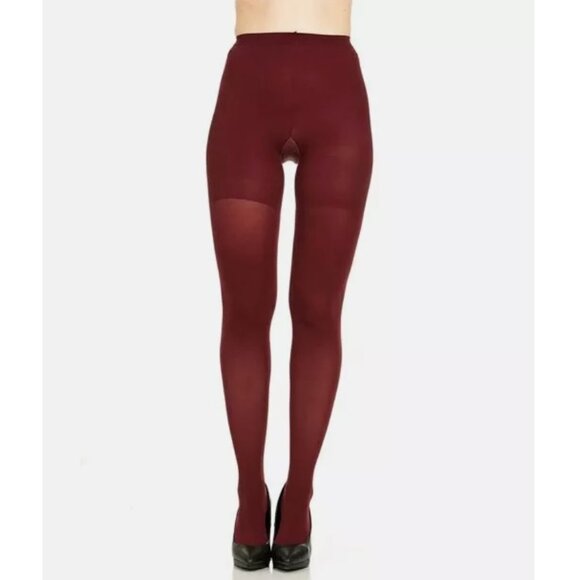 Star Power SPANX Center Stage Shaping Tights Deep Ruby Women's Size A (4'10"-5') - Picture 2 of 4